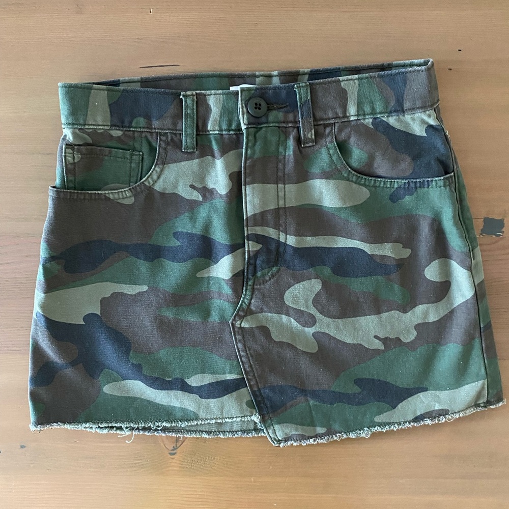 TNA camo mini skirt